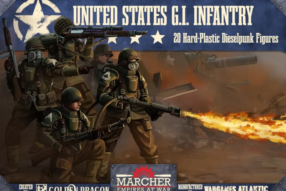 Wargames Atlantic 28mm Marcher: Empires at War - United States Infantry